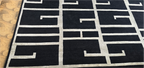 Handmade Modern Black & Silver Rug | NZ Wool with Bamboo Silk |  9×12