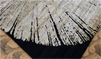 Handmade Modern Abstract Rug – Black & Gold | Semi Wool & Bamboo Silk