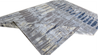 Handmade Modern Grey–Silver–Blue Rug | NZ Wool & Bamboo Silk |