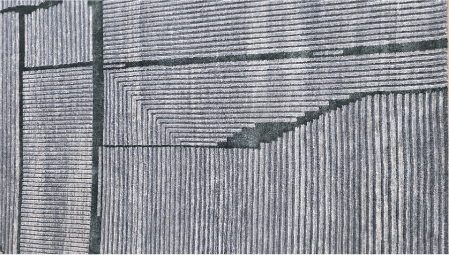 Handmade Modern Textured Rug – Grey & Silver | NZ Wool with Bamboo Silk