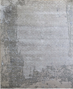 Handmade Modern Beige & Silver Rug | Semi Wool & Bamboo Silk